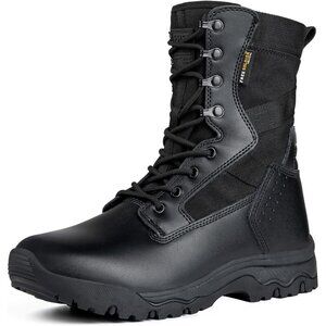 Men's Suede Leather Bright Black 8" Lightweight Military Work Combat Desert Boot